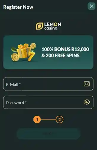 Lemon Casino Registration Page