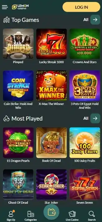 Lemon Casino Games