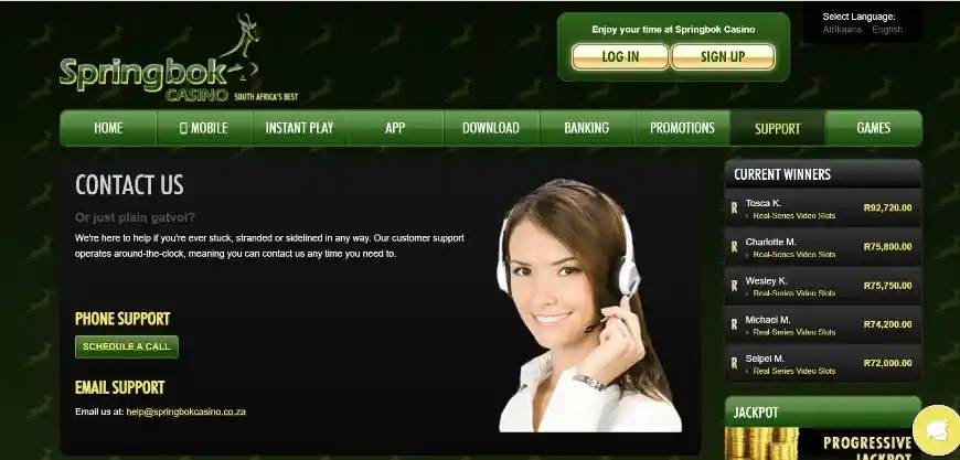 Springbok casino contact us