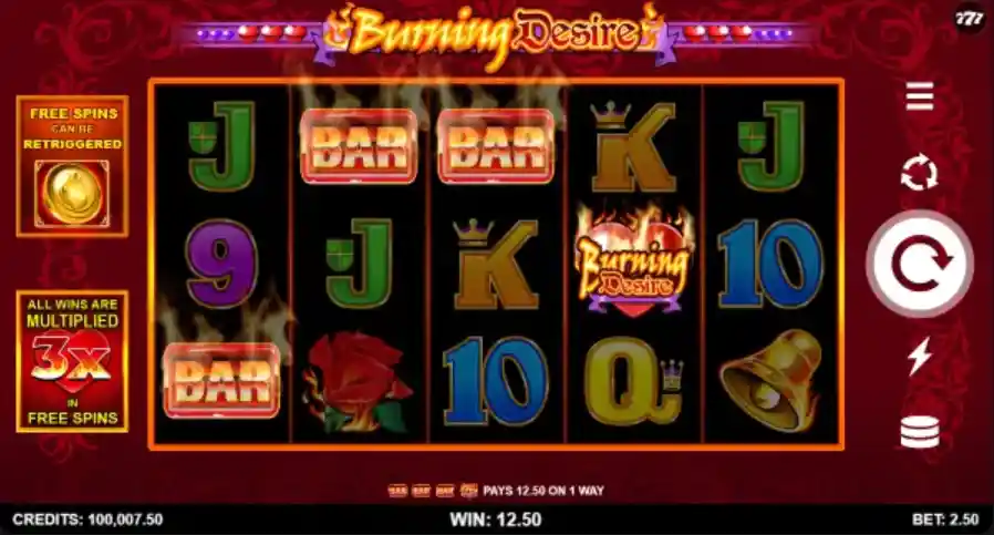 Burning desire slot