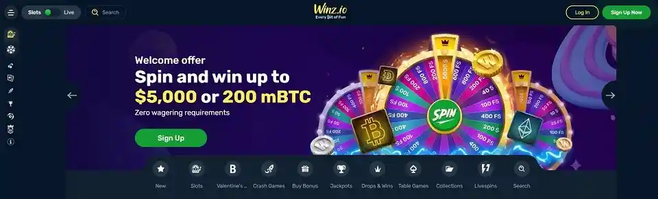 Winz.io landing