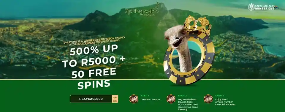 Springbok Casino R500 No Deposit Bonus