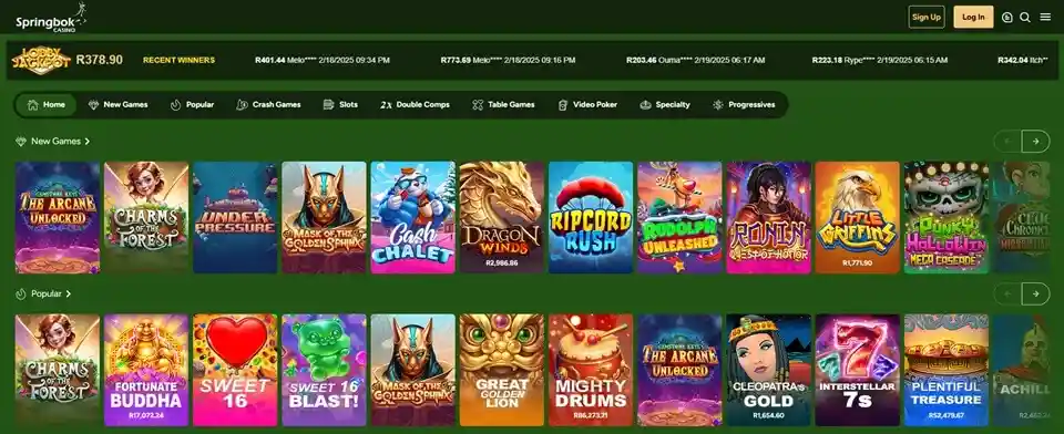 Springbok Casino Games