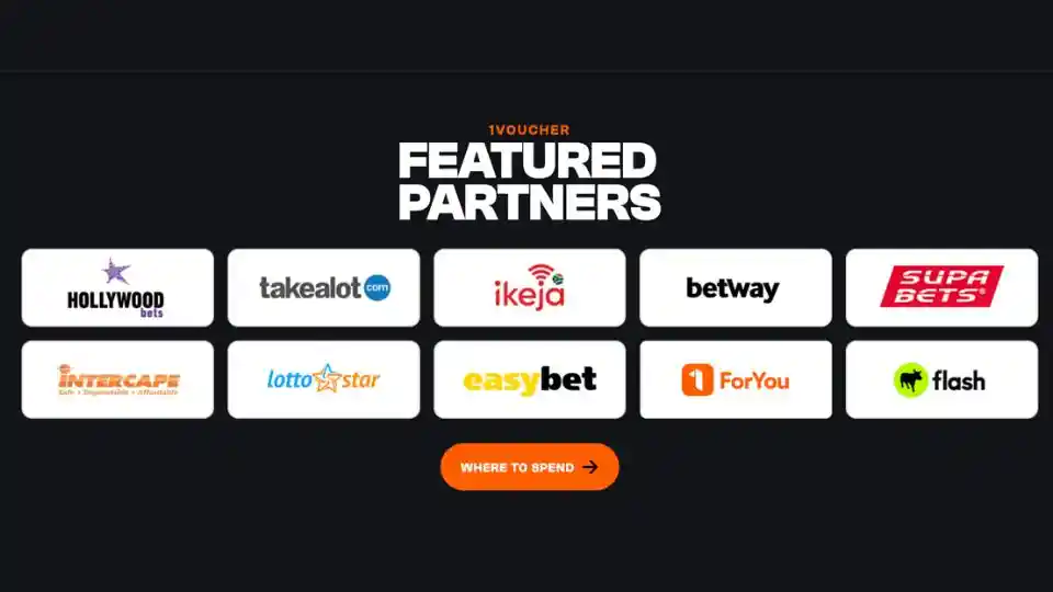 Logos of featured partners at 1Voucher